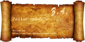 Zeller Abbás névjegykártya